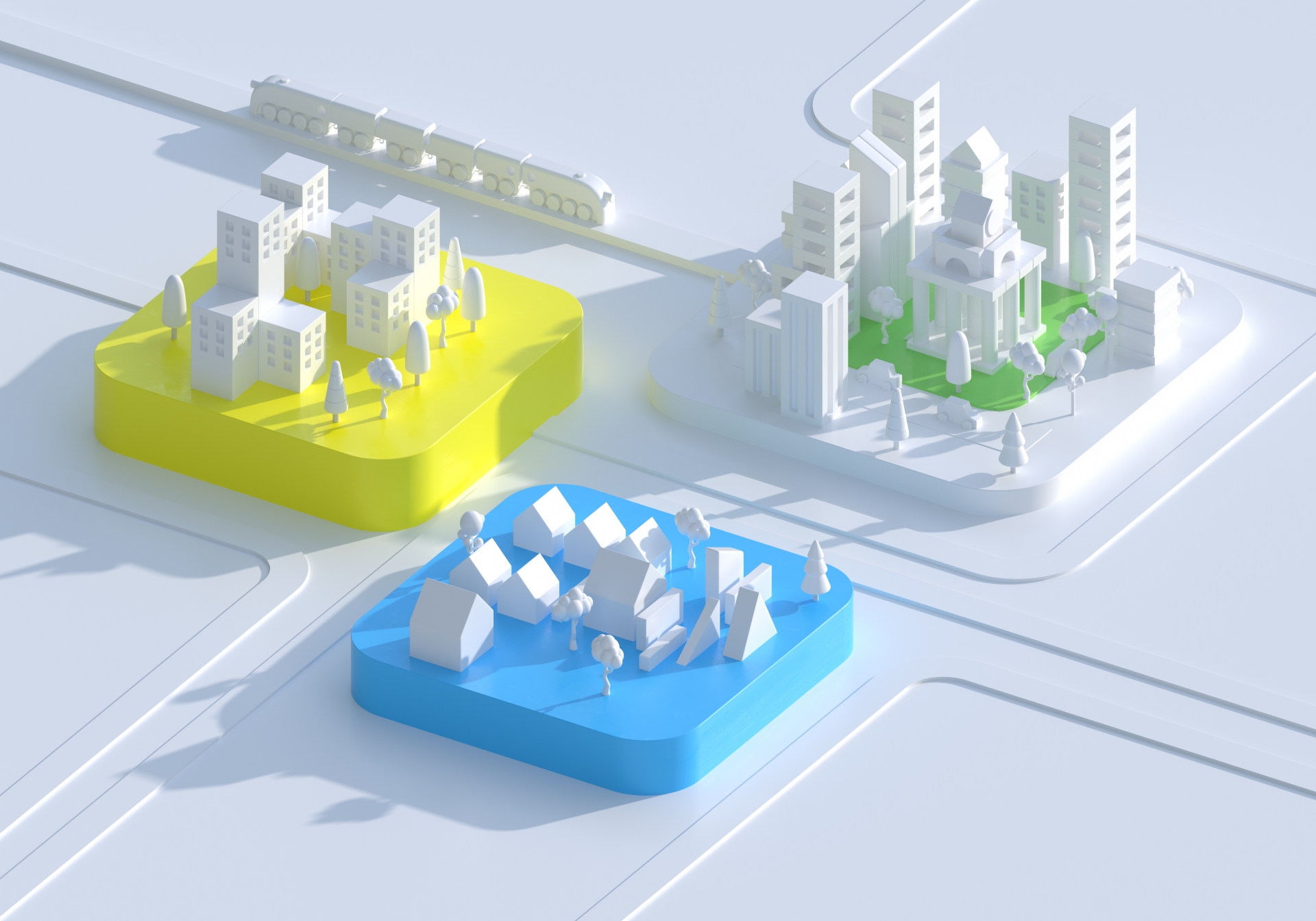 白い都市模型イメージ